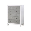 Chest with 5 Drawers and Diamond Pull, Gray