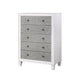 Chest with 5 Drawers and Diamond Pull, Gray