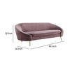 Sofa with Curved Silhouette and Sloped Arms Pink By Casagear Home BM262130