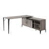 L Shape Writing Desk with 6 Open Compartments Gray BM262133