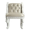 Vanity Stool with Nailhead Trim and Queen Anne Legs White BM262136
