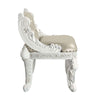 Vanity Stool with Nailhead Trim and Queen Anne Legs White BM262136