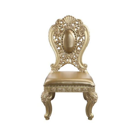 Vivian Side Chair Set | Scroll Back | Ornate Motifs | Gold