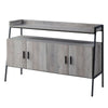TV Stand with 2 Double Door Cabinet and Tubular Frame, Oak Gray