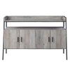 TV Stand with 2 Double Door Cabinet and Tubular Frame Oak Gray BM262157