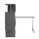 Writing Desk with 4 Swivel Etagere Shelf and Casters Gray