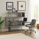 Writing Desk with 4 Swivel Etagere Shelf and Casters, Gray