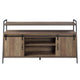 TV Stand with 2 Sliding Barn Doors and Tubular Frame Oak Brown BM262160
