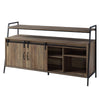 TV Stand with 2 Sliding Barn Doors and Tubular Frame Oak Brown BM262160