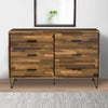 Dresser with 6 Drawers and Butcher Block Pattern, Brown By Casagear Home