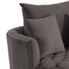 Swivel Accent Chair with Curved Design and Button Tufting Dark Gray