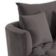 Swivel Accent Chair with Curved Design and Button Tufting Dark Gray