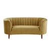 Loveseat with Vertical Channel Tufting and Curved Design Yellow BM262191