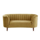 Loveseat with Vertical Channel Tufting and Curved Design Yellow BM262191
