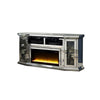 Vivian TV Stand | LED Fireplace | 16 Colors | Silver