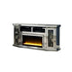 Vivian TV Stand | LED Fireplace | 16 Colors | Silver