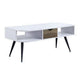 Coffee Table with Melamine Paper Veneer Top and 1 Drawer, White