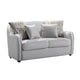 Loveseat with Rounded Back and Nailhead Trim, Offwhite