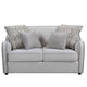 Loveseat with Rounded Back and Nailhead Trim Offwhite BM262216