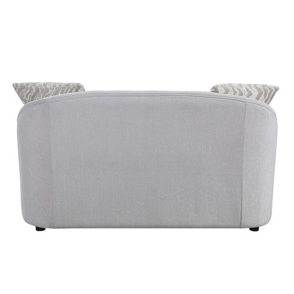 Loveseat with Rounded Back and Nailhead Trim Offwhite BM262216
