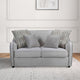 Loveseat with Rounded Back and Nailhead Trim, Offwhite