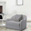 Chair with Rounded Back and Nailhead Trim, Offwhite