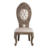Side Chair with Intricate Carvings and Queen Anne Legs Set of 2 Brown BM262221