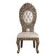 Side Chair with Intricate Carvings and Queen Anne Legs Set of 2 Brown BM262221