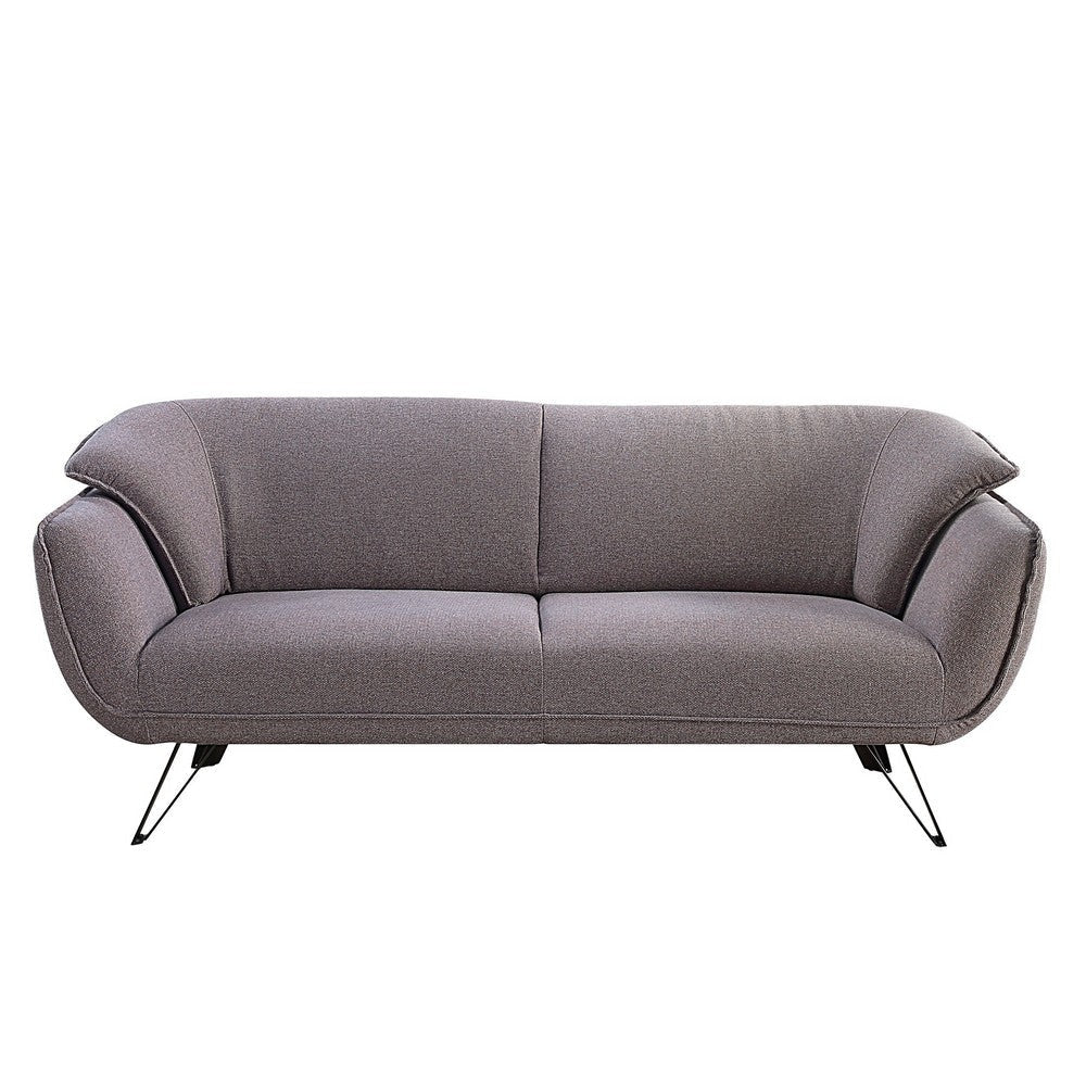 Sofa with Slight Flared Arms and Angled Metal Legs Gray BM262225