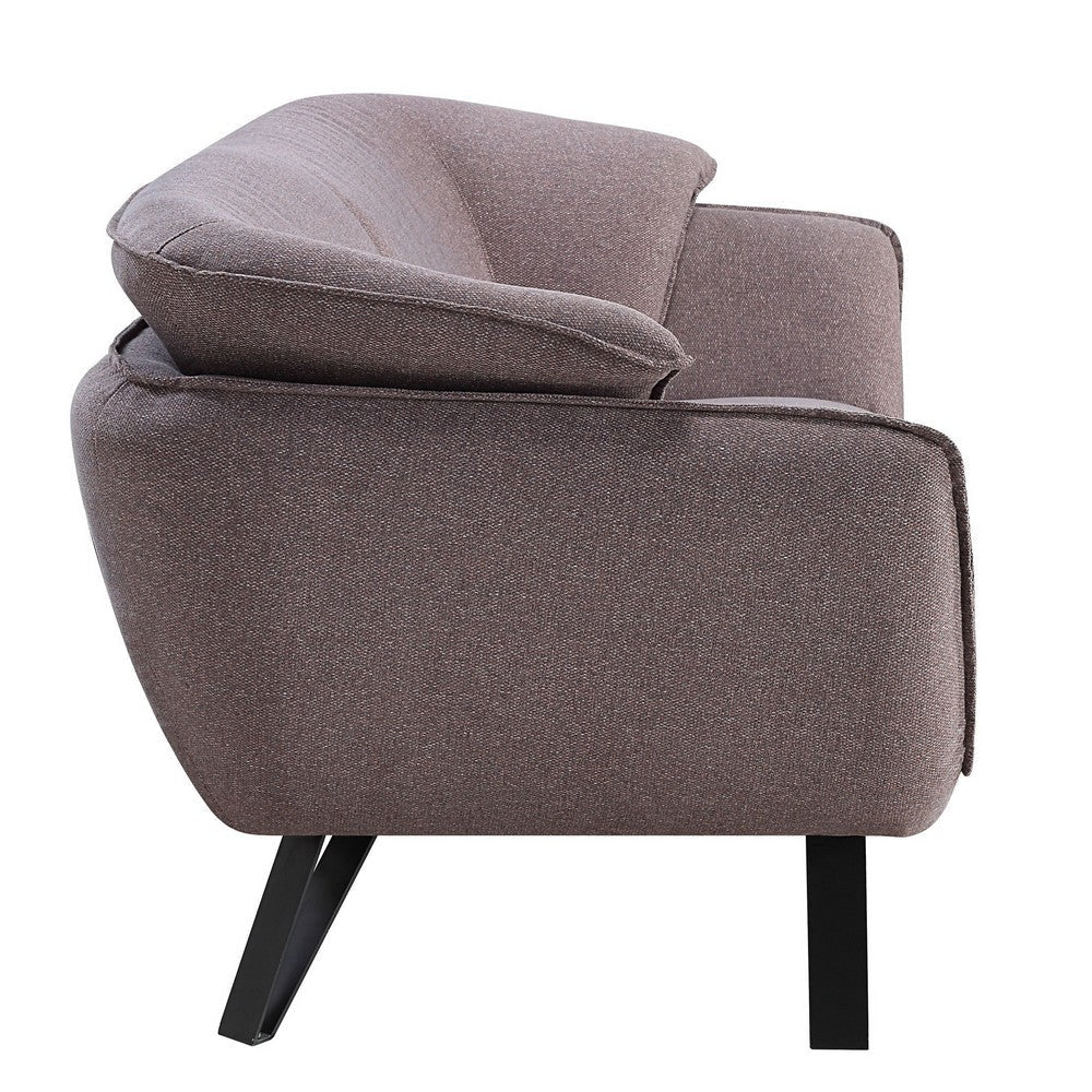 Sofa with Slight Flared Arms and Angled Metal Legs Gray BM262225