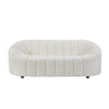 Sofa with Textured Fabric and Vertical Channel Tufting, White