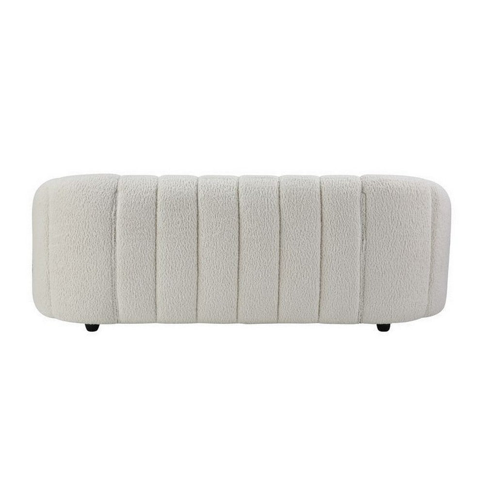 Sofa with Textured Fabric and Vertical Channel Tufting White BM262233