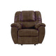 Rocker Recliner with Fabric Upholstery and Jumbo Stitching Brown By Casagear Home BM262312