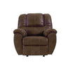 Rocker Recliner with Fabric Upholstery and Jumbo Stitching Brown By Casagear Home BM262312