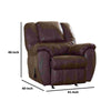 Rocker Recliner with Fabric Upholstery and Jumbo Stitching Brown By Casagear Home BM262312