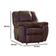 Rocker Recliner with Fabric Upholstery and Jumbo Stitching Brown By Casagear Home BM262312