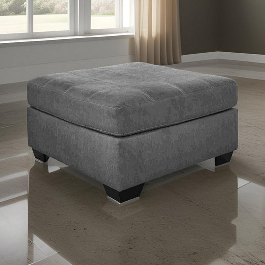 Luxe Ottoman | Oversized | Stitching Details | Dark Gray | 36"