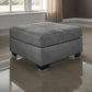 Oversized Accent Ottoman with Stitching Details, Dark Gray By Casagear Home