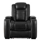 Power Recliner with Adjustable Headrest and LED Lighting Black By Casagear Home BM262350