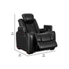 Power Recliner with Adjustable Headrest and LED Lighting Black By Casagear Home BM262350