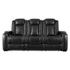 Power Recliner Sofa with Adjustable Headrest and LED Lighting Black By Casagear Home BM262351