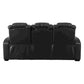 Power Recliner Sofa with Adjustable Headrest and LED Lighting Black By Casagear Home BM262351