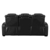 Power Recliner Sofa with Adjustable Headrest and LED Lighting Black By Casagear Home BM262351