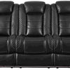 Power Recliner Sofa with Adjustable Headrest and LED Lighting Black By Casagear Home BM262351