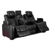 Power Recliner Sofa with Adjustable Headrest and LED Lighting, Black By Casagear Home