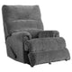 Ashley Manual Rocker Recliner with Fabric and Pull Lever, Gray