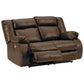 Power Recliner Loveseat with Faux Leather and Zero Draw USB Port Brown By Casagear Home BM262375