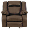 Power Rocker Recliner with Faux Leather and Zero Draw USB Port Brown By Casagear Home BM262378