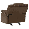 Power Rocker Recliner with Faux Leather and Zero Draw USB Port Brown By Casagear Home BM262378