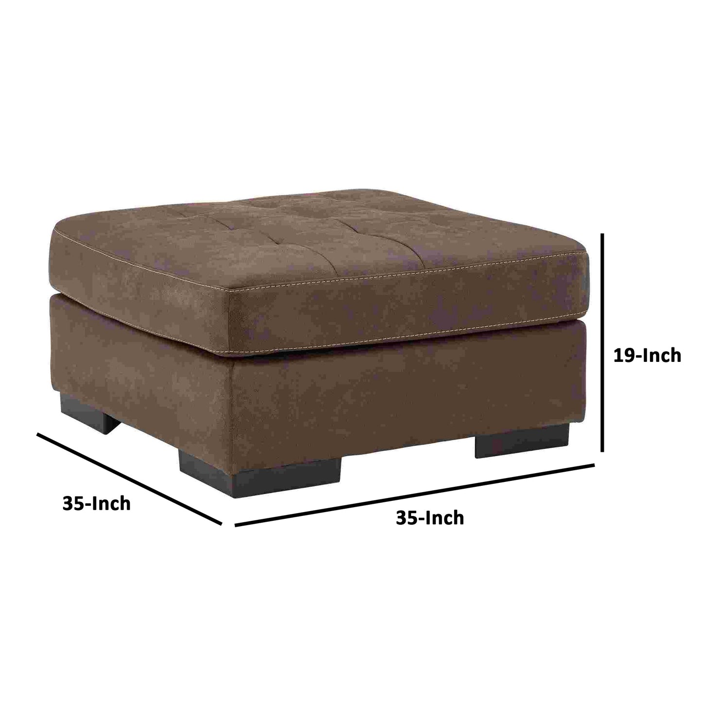 Oversized Accent Ottoman with Tufted Details, Dark Brown By Casagear Home